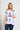 Saloos Women's Geometric Pattern Split Back Top with Necklace