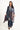 Saloos Women's Flowy Lined Dress with Abstract Print & Asymmetric Hem – Relaxed Fit Long Sleeve Midi Dress