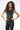 Saloos Women's Black Silver Sleeveless Polka Dot Top
