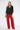 Saloos Women's Red Wide-Leg Metallic Stripe Lined Trousers