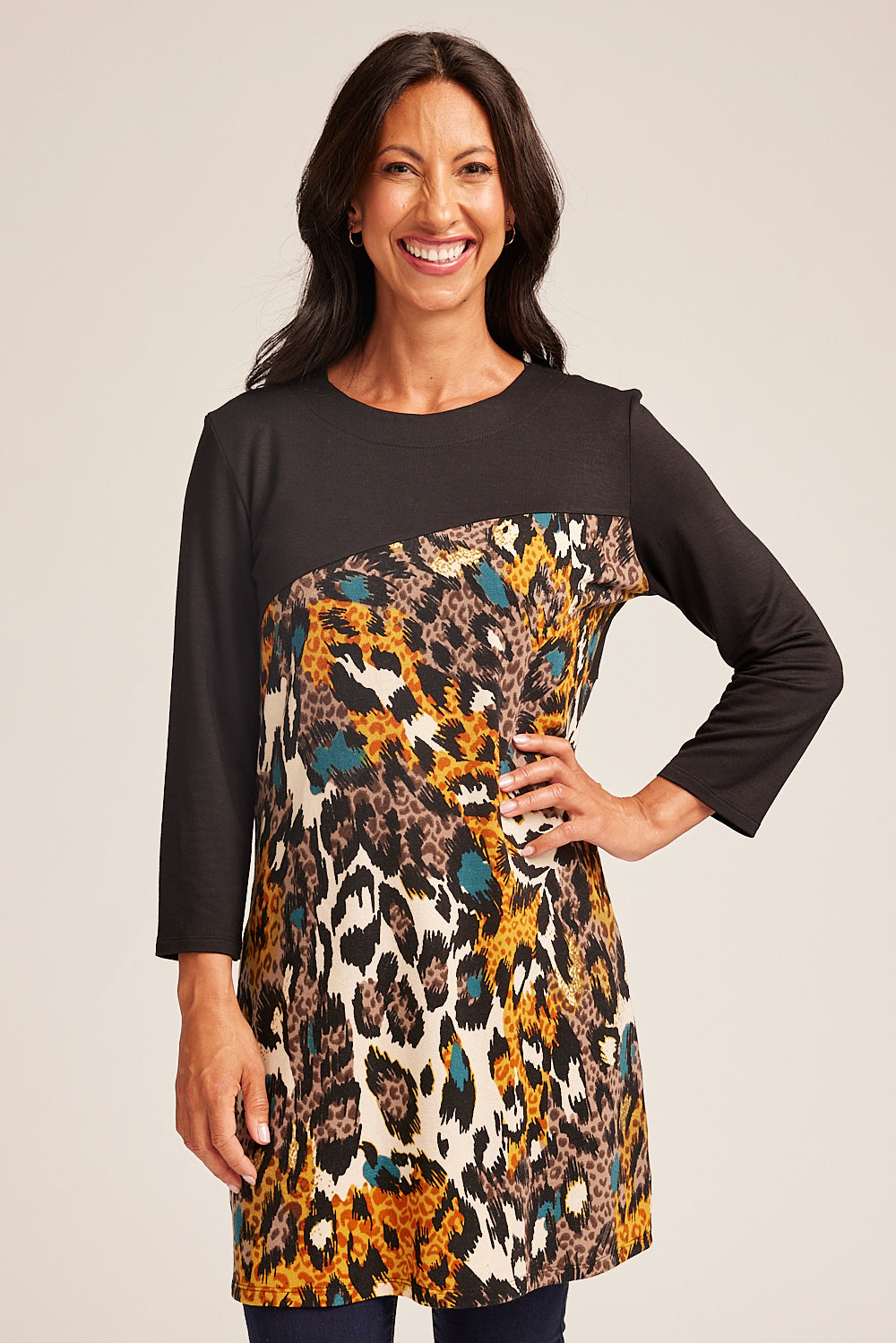 Saloos Stretchy Panelled Tunic Top