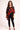 Saloos Women's Diagonal Floral Chiffon Blouse – Black & Red Rose Print Asymmetric Tunic Top