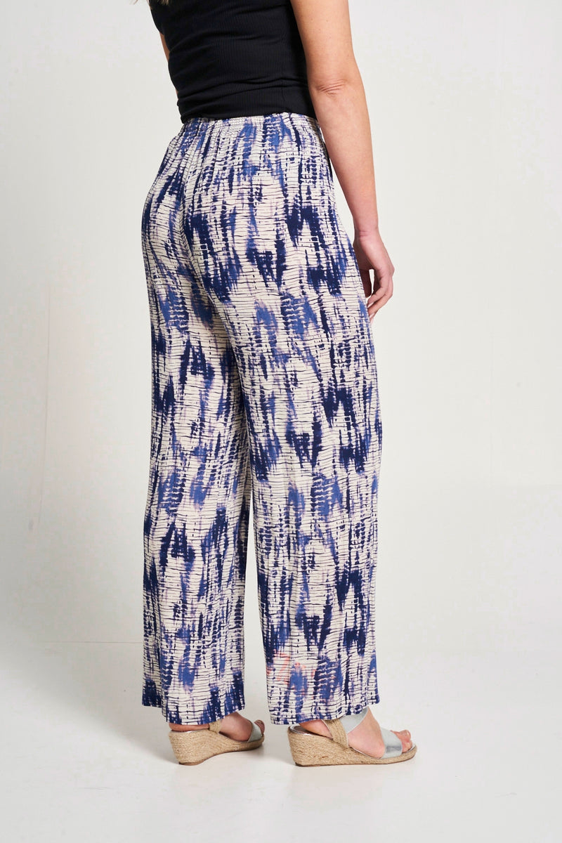 Saloos Multi Tone Draw String Printed Wide Legs Trousers