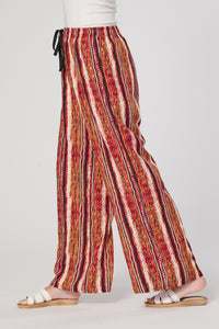 Saloos Contrasting Stripe Print Wide Leg Trousers