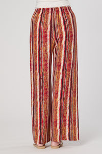 Saloos Contrasting Stripe Print Wide Leg Trousers