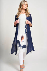 Saloos 2-in-1 Double Layered Dress with Waterfall Jacket