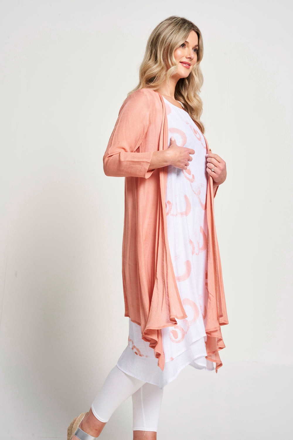 Saloos Sleeveless Print Dress & Jacket Twinset