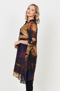 Saloos Silk-Touch Dress with Shirt Collar