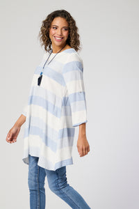 Saloos Back Button Placket Tunic with Necklace