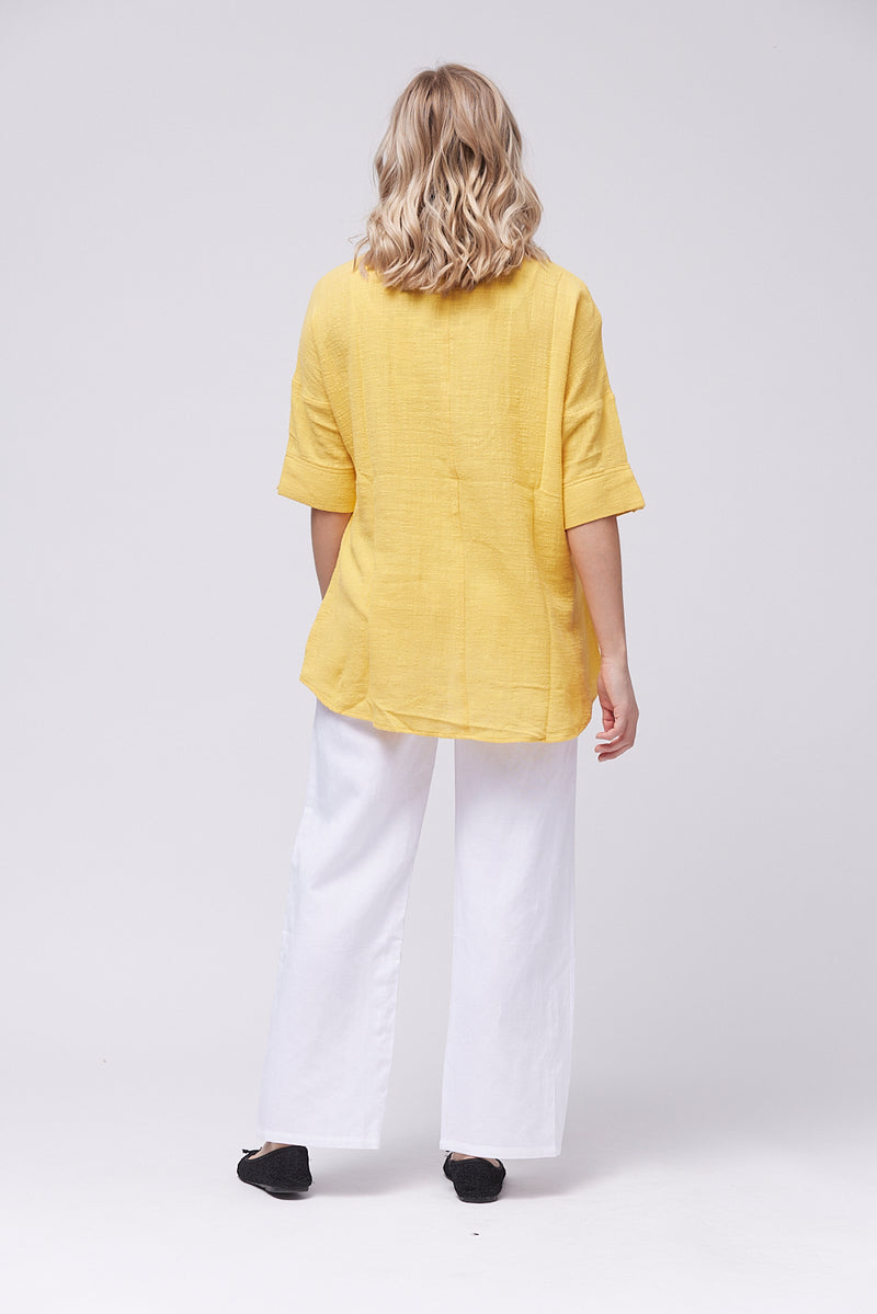 Saloos Button Placket Oversized Top