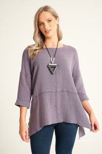 Saloos Loose Fit Cotton Top with Necklace