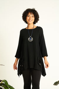 Saloos Frilled Top With Front Pockets & Necklace