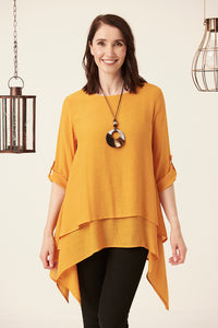 Saloos Plain Double Layer Top with Necklace