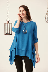 Saloos Plain Double Layer Top with Necklace