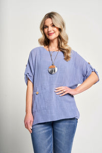 Saloos Boxy Shaped Cotton Top with Pocket
