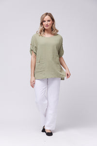 Saloos Boxy Shaped Cotton Top with Pocket