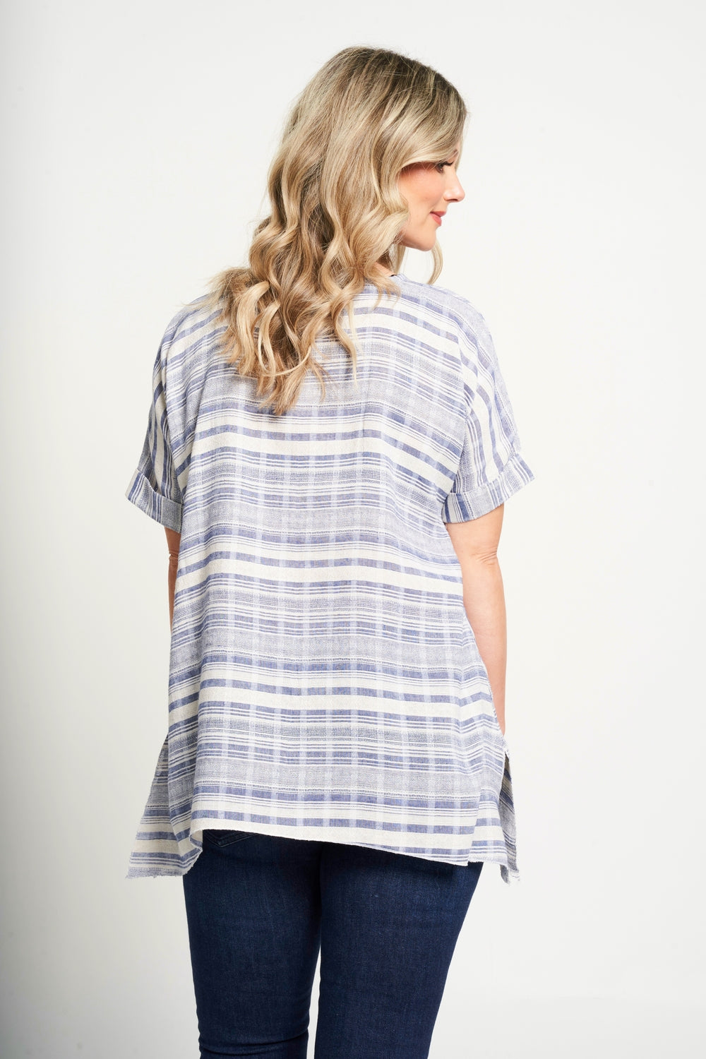 Saloos Drop Shoulder Panelled Top with Necklace