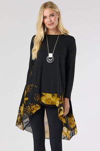 Saloos Dip-Back Panelled Tunic with Necklace