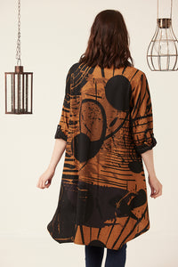 Saloos Abstract Shirt-Dress with Patch Pockets