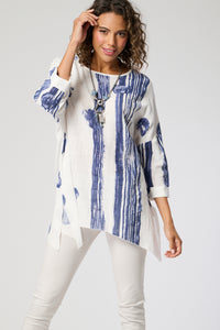 Saloos Cotton Oversized Top with Necklace