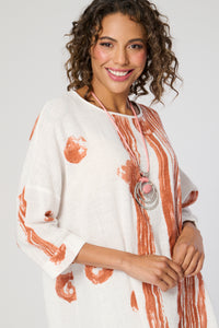 Saloos Cotton Oversized Top with Necklace
