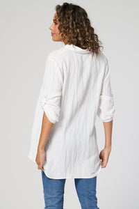 Saloos Swing Shirt with Front Hem Button Detail