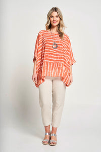 Saloos Square Shape Chiffon Top with Necklace
