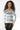 Saloos Women’s Light Grey & Blue Striped V-Neck Knit Sweater – Soft Lightweight Everyday Jumper