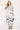 Cotton Short Sleeved Mixed Print Bubble Hem Midi Dress