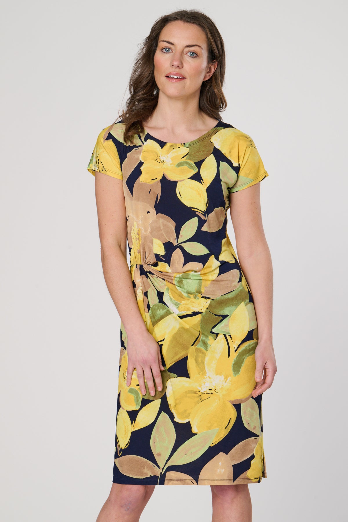 Saloos Shift Dress with Ruched Detail