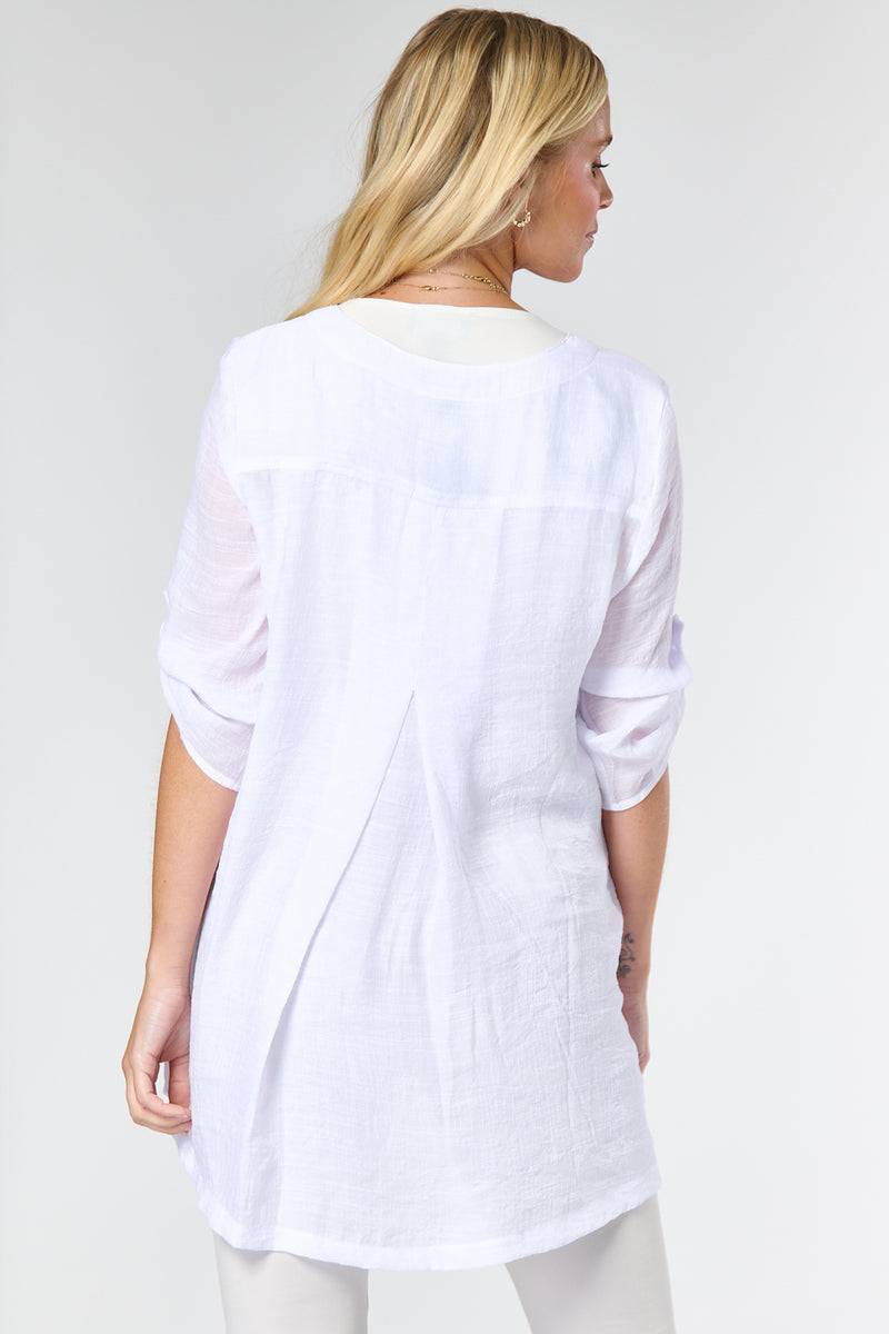 Saloos Round Neck Shirt with Front Motif