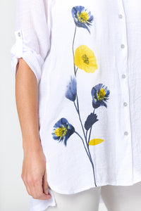 Saloos Round Neck Shirt with Front Motif