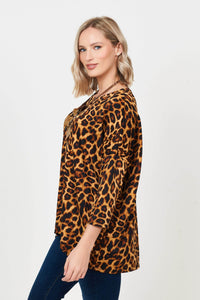 1D Top Batwing Top In Leopard Print with Necklace