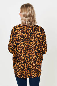 1D Top Batwing Top In Leopard Print with Necklace