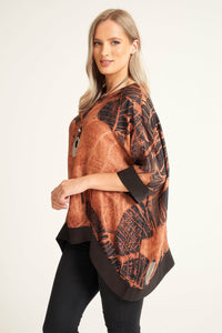 1H Top Chic Silk-Look Top with Necklace
