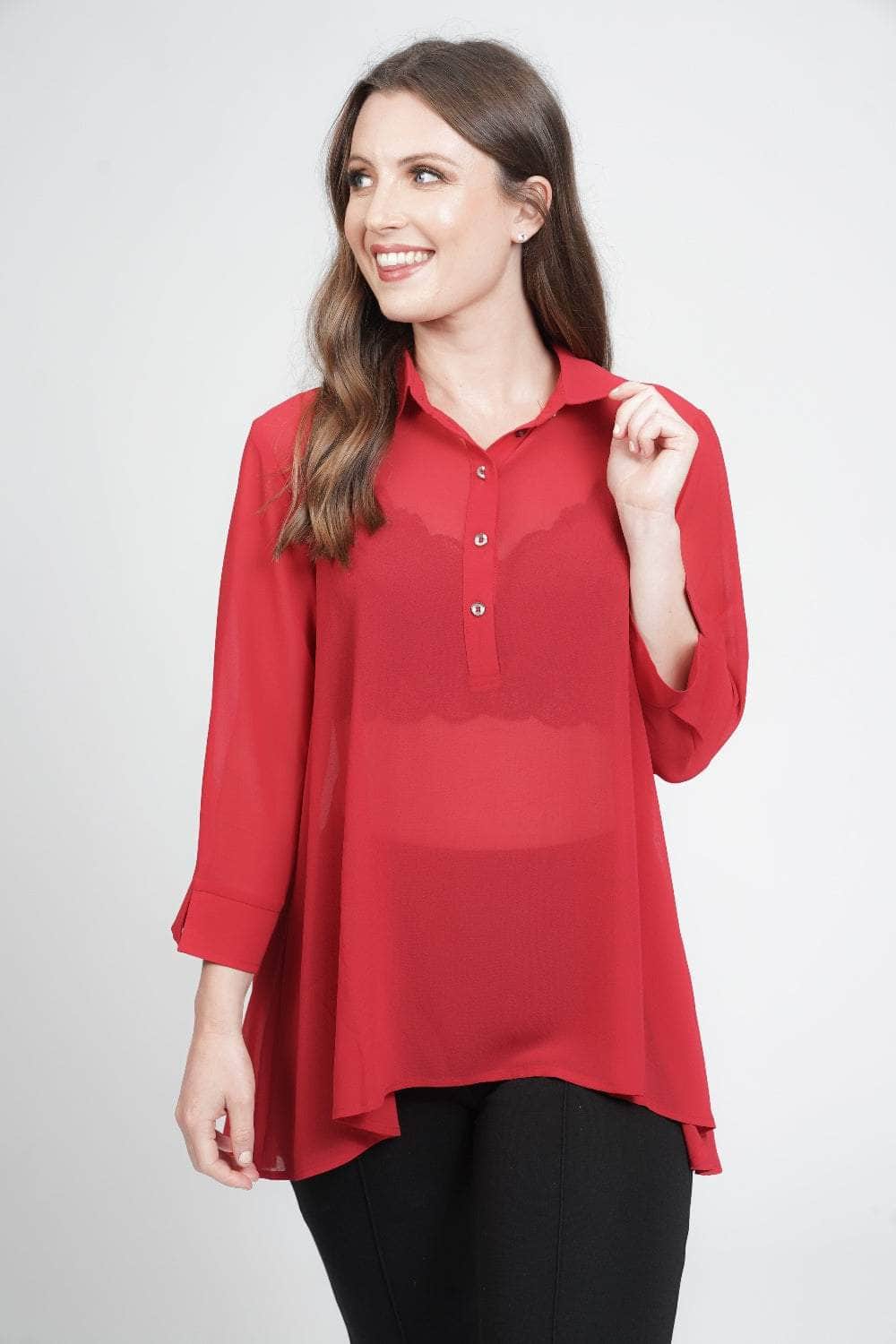 1R Top Loose Fit Flared Shirt Top