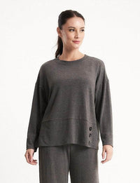 3P Top Charcoal / 12 Knitted Lounge Top