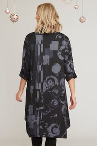 Saloos Abstract Print Button Through Shirt Dress