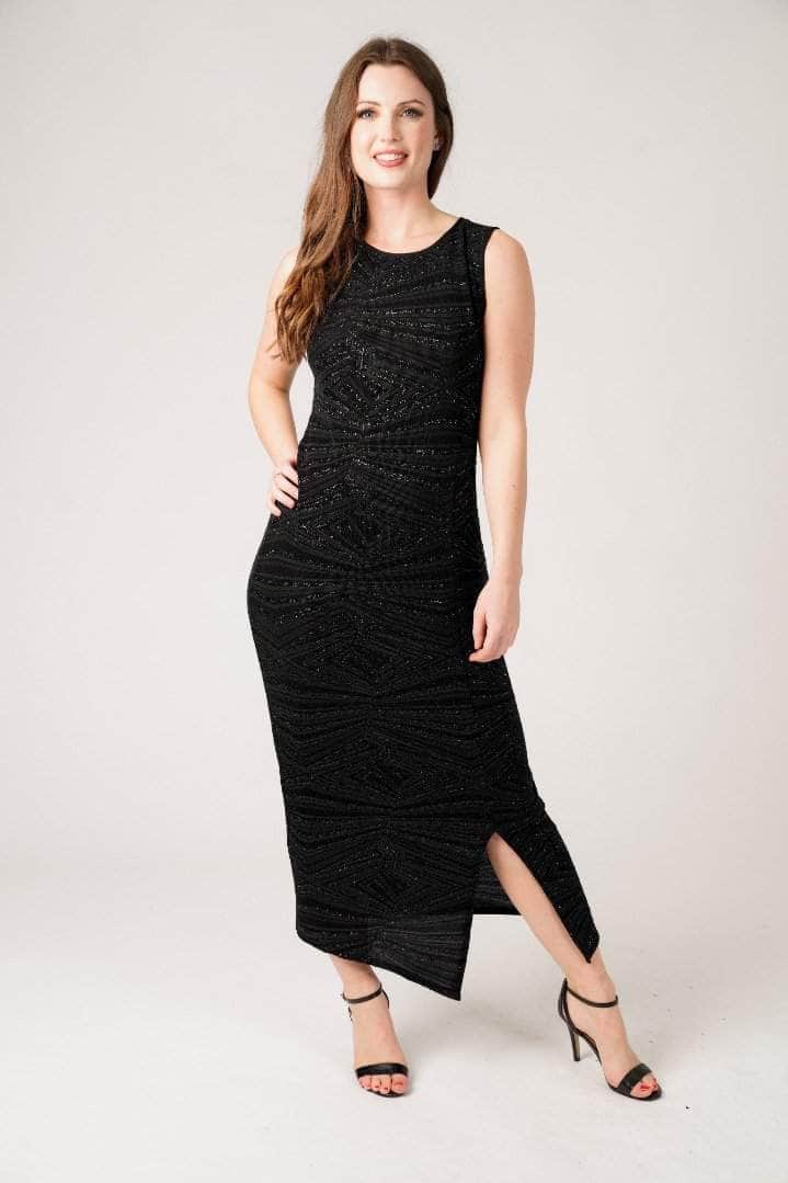 Saloos Dress Black / 12 Glitter Maxi Dress