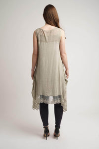 Saloos Dress Crinkle Sleeveless Midi-Dress