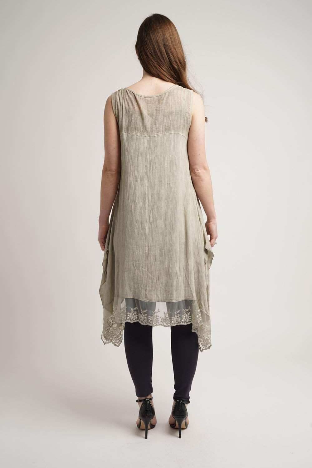 Saloos Dress Crinkle Sleeveless Midi-Dress