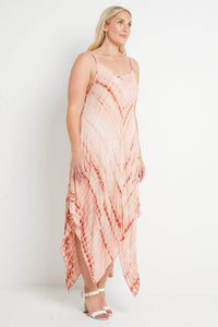 Saloos Dress Diagonal Print Strappy Maxi Dress