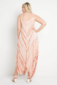 Saloos Dress Diagonal Print Strappy Maxi Dress