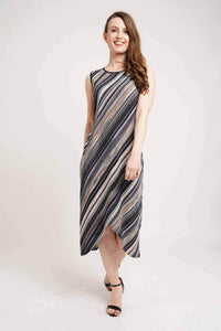 Saloos Dress Striped Sleeveless Midi-Dress
