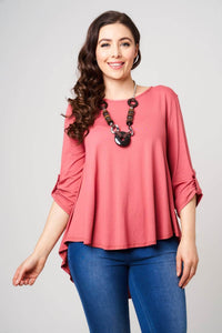 Saloos Top Coral / 12 Essential Loose Top with Necklace