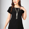 Saloos Top Essential Extended-Shoulder Top with Necklace