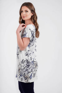 Saloos Top Short Sleeved Floral Tunic Top