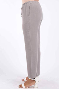 Saloos Trousers 10 / Grey Essential Textured Wide-Leg Trousers