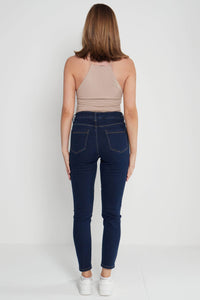 Saloos Trousers Tapered Mid-High Waist Jeans