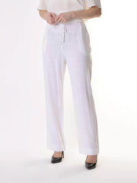 Saloos Trousers White / 10 Essential Textured Wide-Leg Trousers